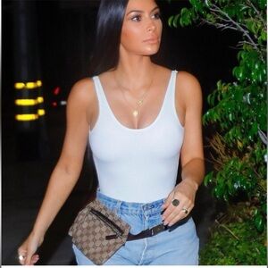 GUCCI GG Monogram Canvas Beige Bum Bag Fanny Pack Waist Belt Bag